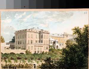Udsigt over villa Cambasio, Genova (akvarel, ca 1820) af Luigi Garibbo