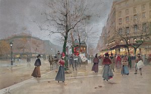 Aften i Opera Quartier of the Grands Boulevards, begyndelsen af det 20. århundrede]