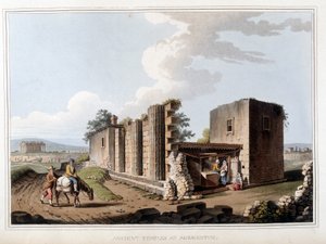Gammelt tempel i Agrigento i Italien. i "" Udsigter i det osmanniske herredømme, i Europa, i Asien og nogle af middelhavsøerne"" fra de originale tegninger taget af Luigi Mayer, London af Luigi Mayer