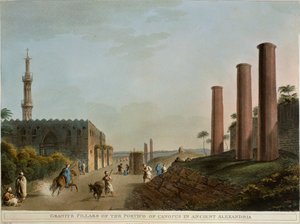 Egypten, Alexandria, Granitsøjler i Canopus portik af Luigi Mayer af Luigi Mayer