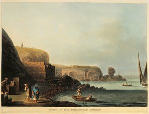 Egypten, Alexandria, ruinerne af Ptolemæus bibliotek af Luigi Mayer af Luigi Mayer
