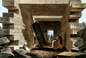 Inde i Jupiter Ammons tempel, Libyen. I "" Udsigter i det osmanniske herredømme, i Europa, i Asien og nogle af middelhavsøerne fra de originale tegninger taget af Luigi Mayer", London 1810. af Luigi Mayer