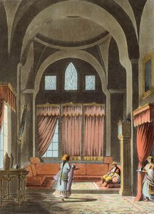 Interiør af et harem i Kairo af Luigi Mayer