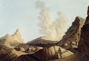 Stromboli-øen, krateret af Luigi Mayer