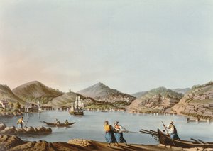 The Western Harbor of the Island of Samos, plade 60 fra Views in the Ottoman Dominions, pub. af R. Bowyer, 1810 (akvatint)