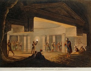 Udsigt over katakomberne i Alexandria (Egypten) fra Views in Egypt af Luigi Mayer, gravering af Luigi Mayer