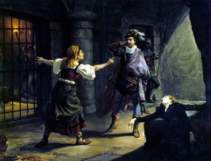 Le Fere (Il Trovatore) af Giuseppe Verdi (1813-1901). kromolitografi af Luigi Morgari