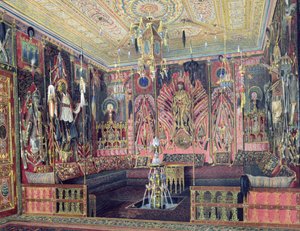 Arabian Hall i Catherine Palace i Tsarskoye Selo, ca. 1850 (wc og hvid farve på papir)