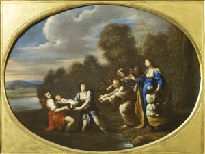 Moses reddet fra Nilen (maleri) af Luigi Primo Gentile