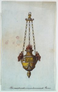 Tegning, alterlampe, 1800-1825