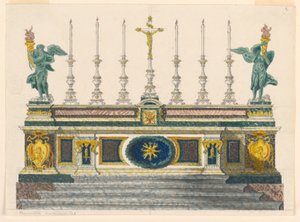 Tegning, Alter af farvede kugler, ca. 1820
