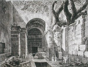 Romerske levn ved Castel Gandolfo, Lake Albano, fra 
