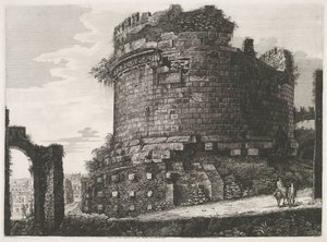 Tombe van Caecilia Metella te Rom Udsigt over Cecilia Metellas store grav beliggende i Via Appia (titel på objektet)