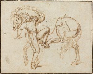 Kavalerist, der besætter en hest af Luigi Sabatelli I
