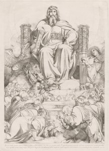 Et ecce sedes posita erat in coelo... (Gud Sønnen i Majestæt på tronen omgivet af de fire skabninger og tilbedt af de fireogtyve ældste) af Luigi Sabatelli I