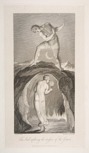 The Soul Exploring the Recesses of the Grave, fra The Grave, et digt af Robert Bl..., 1. marts 1813. af Luigi Schiavonetti