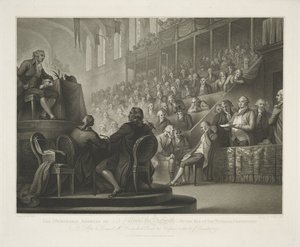 Toespraak van Lodewijk XVI Lewis den sekstendes mindeværdige adresse i baren ved National Convention (titel på objekt) af Luigi Schiavonetti