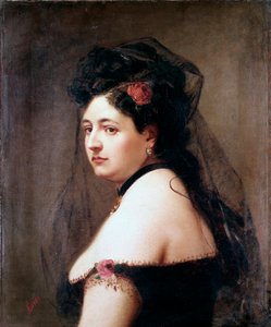 Portræt af Elisabetta Galletti Gianoli, italiensk sangerinde (Maleri af Luigi Sorio