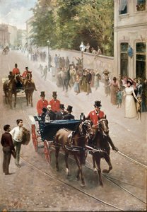 Kongen af Italien Umberto I af Savoyen i Monza af Luigi Sorio