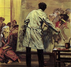 Eugene Delacroix brugte halvandet år på at male "Massakren i Scio" (farvelitografi).