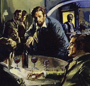 Manet blev venner med Monet, Degas, Renoir og andre kunstnere (farvelitografi) af Luis Arcas Brauner