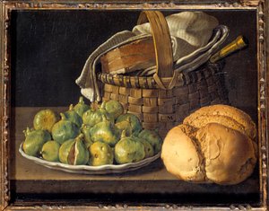 Stilleben med figner Maleri af Luis Melendez (1716-1780) 1700-tallets søn. 0,37x0,49 m