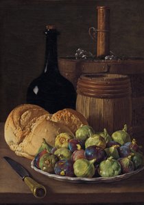 Stilleben med figner og brød, ca. 1770. af Luis Meléndez