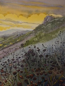 Solnedgang ved Golden Mountain af Luisa Millicent