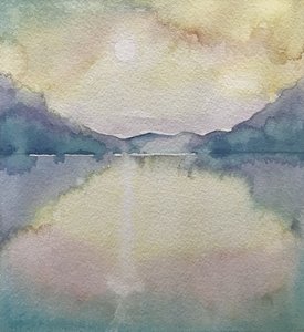 Pastel Mountain Lake af Luisa Millicent