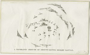 Dudley - Panorama over Dudley Castle-området: litografi, nd [c 1825] (print) af Luke Booker