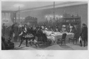 Hotel des Princes. Tabel DHote, c1843 af Lumb Stocks