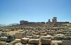 Udsigt over udgravningerne fra Agora, Xanthos, Tyrkiet af Lycian