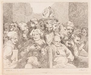 Litterære figurer samlet omkring Shakespeares Medaljon