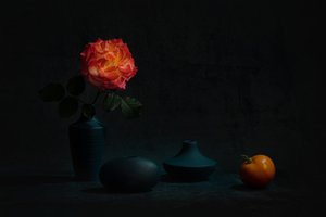 Lysende orange rose