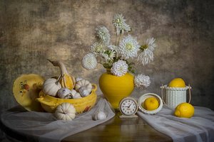 Citroner, georginer, høst af Lydia Jacobs