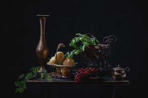 Stemningsfuldt frugtstilleben af Lydia Jacobs