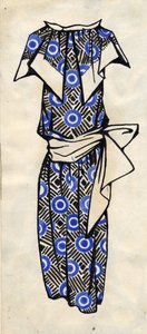 Design til en kjole, 1924. af Lyubov Sergeevna Popova