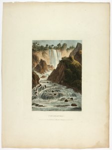 Terni-kaskaden, plade 14 fra Roms ruiner af M. Dubourg