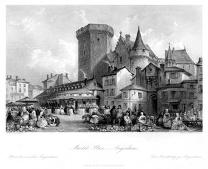 Market Place, Angouleme, Frankrig, 1800-tallet