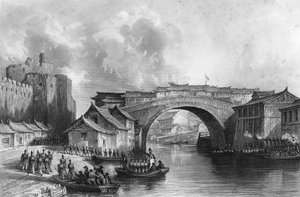 West Gate of Ching-keang-foo Zhenjiang, Kina, 21. juli 1842 c1857.