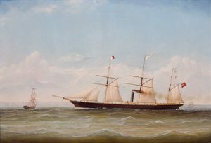 ss Western (olie på lærred af ss Western) af M. McLachlan
