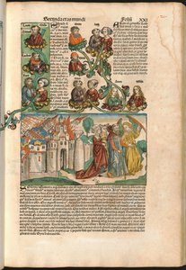 Labans slægtstræ, fra Nürnbergkrøniken af Hartmann Schedel (1440-1514) trykt i 1493 (træsnit) af M. and Pleydenwurff W. Wolgemuth