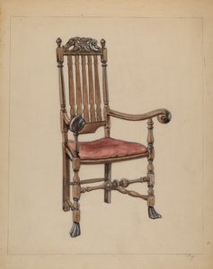 Lænestol med gelænderryg af M. Rosenshield von Paulin