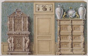 Møbler i spisestuen på rue Fortune, hus købt af Balzac i 1847