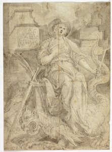 Studie for Sankt Margaretha af Maarten de Vos