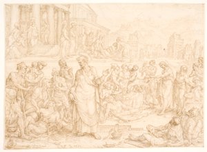 Peter og de øvrige apostle helbreder de syge af Maarten van Heemskerck