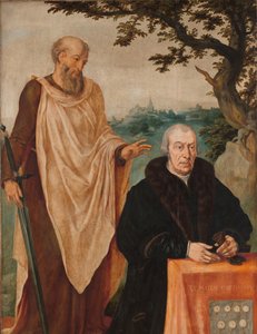 Sibylla Erythrea Venstre fløj af en triptykon: Donor Matelief Dammasz. og St Paul (forrest) og den erythraiske sibylle (bagerst) af Maarten van Heemskerck