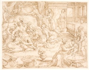 Tamar føder Farezog Jarah af Maarten van Heemskerck