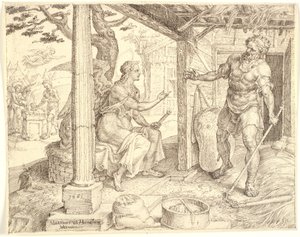 Englen viser sig for Gideon af Maarten van Heemskerck