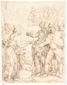 Fundet af Faraos bæger i Benjamins sæk af Maarten van Heemskerck